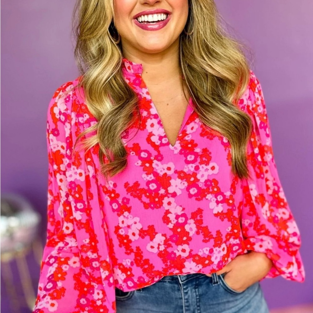 NWOT Sugarlios floral blouse